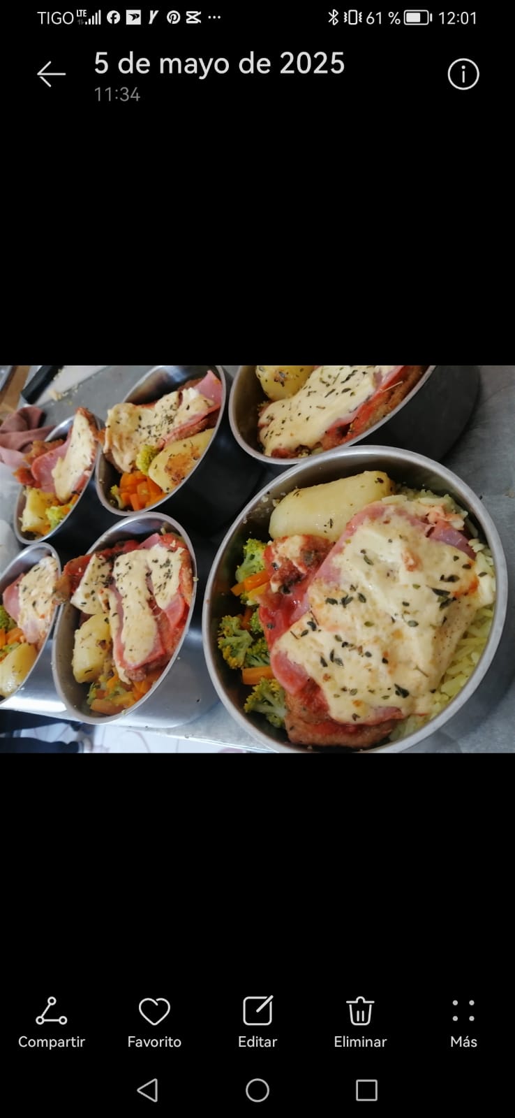 Milanesa napolitana en viandas